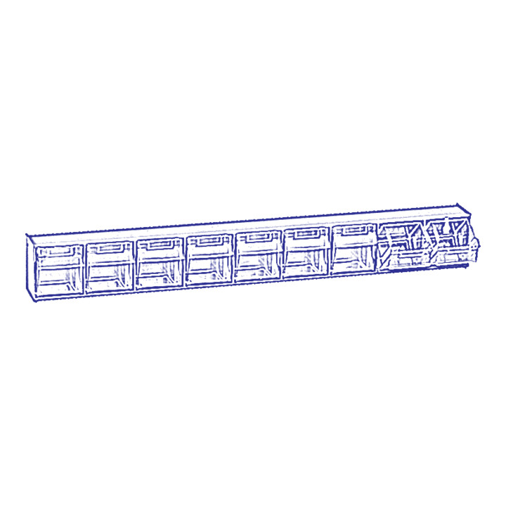 Traverse n° 9 système de stockage MultiStore plastique antichoc, gris clair