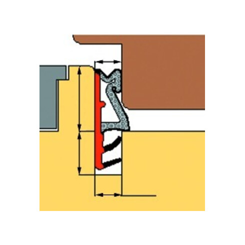 TRELLEBORG FT-Joint à languette blanc L3000, fixation rainure TSP-FOAM
