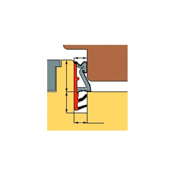 TRELLEBORG FT-Joint à languette blanc L3000, fixation rainure TSP-FOAM