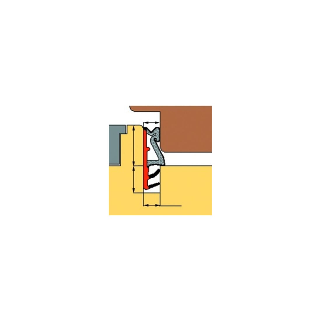 TRELLEBORG FT-Joint à languette L3000 brun rustique, rainure TSP-FOAM