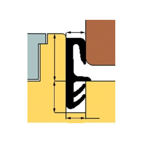 TRELLEBORG FT-Joint à languette L7550 noir, fixation rainure TSP-LAN