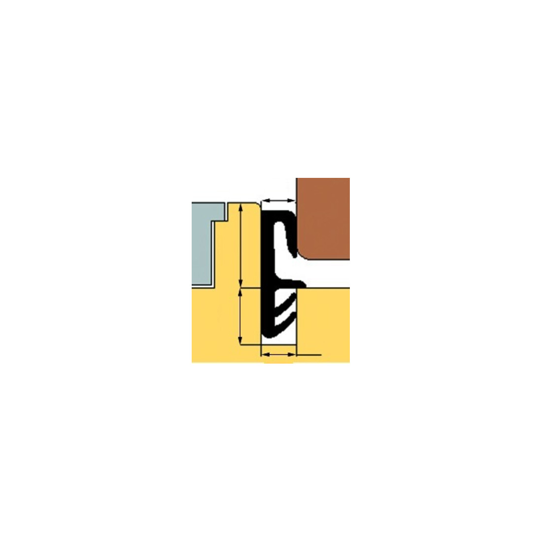 TRELLEBORG FT-Joint à languette L7550 noir, fixation rainure TSP-LAN