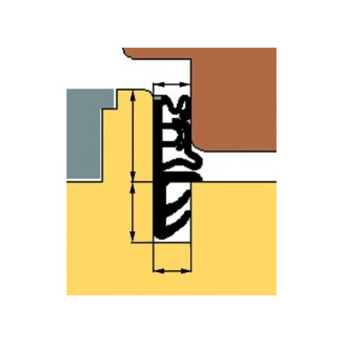TRELLEBORG FT-Joint à rebord ailé L5150 beige, fixation rainure TSP-LAN