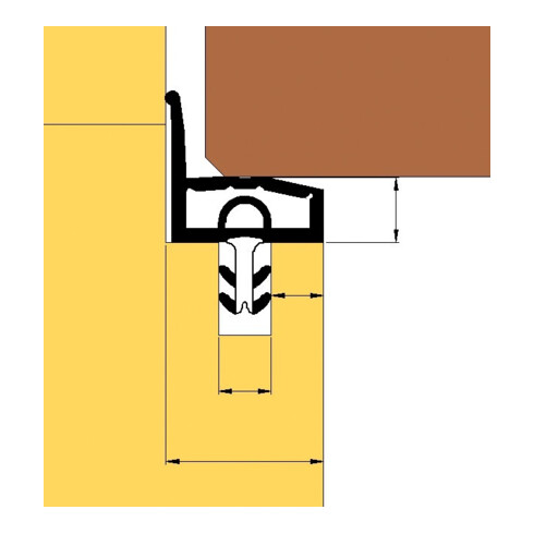 TRELLEBORG Joint de porte intérieure avec languette anti-arrachement L5011, TSP-Flex blanc