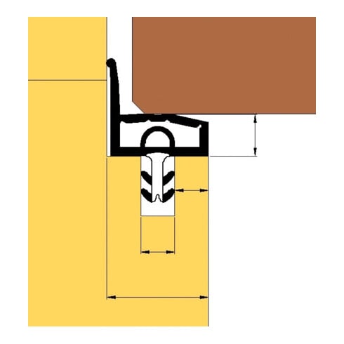 TRELLEBORG Joint de porte intérieure avec languette anti-arrachement L5011, TSP-Flex noir