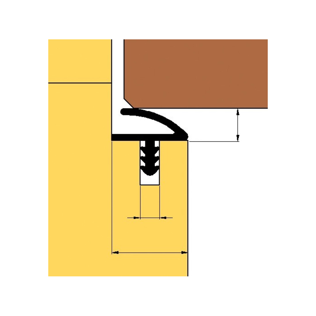 TRELLEBORG Joint de porte intérieure, SD018, TSP-Last brun