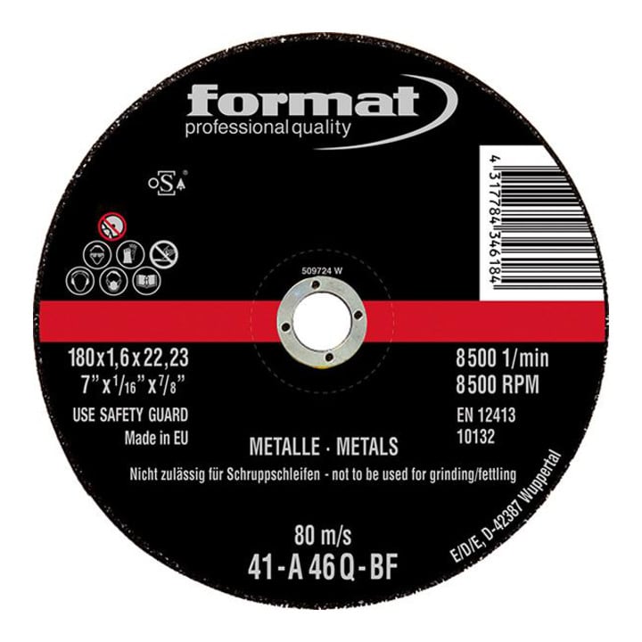 Trennscheibe für Stahl 115x1,0mm ger. FORMAT
