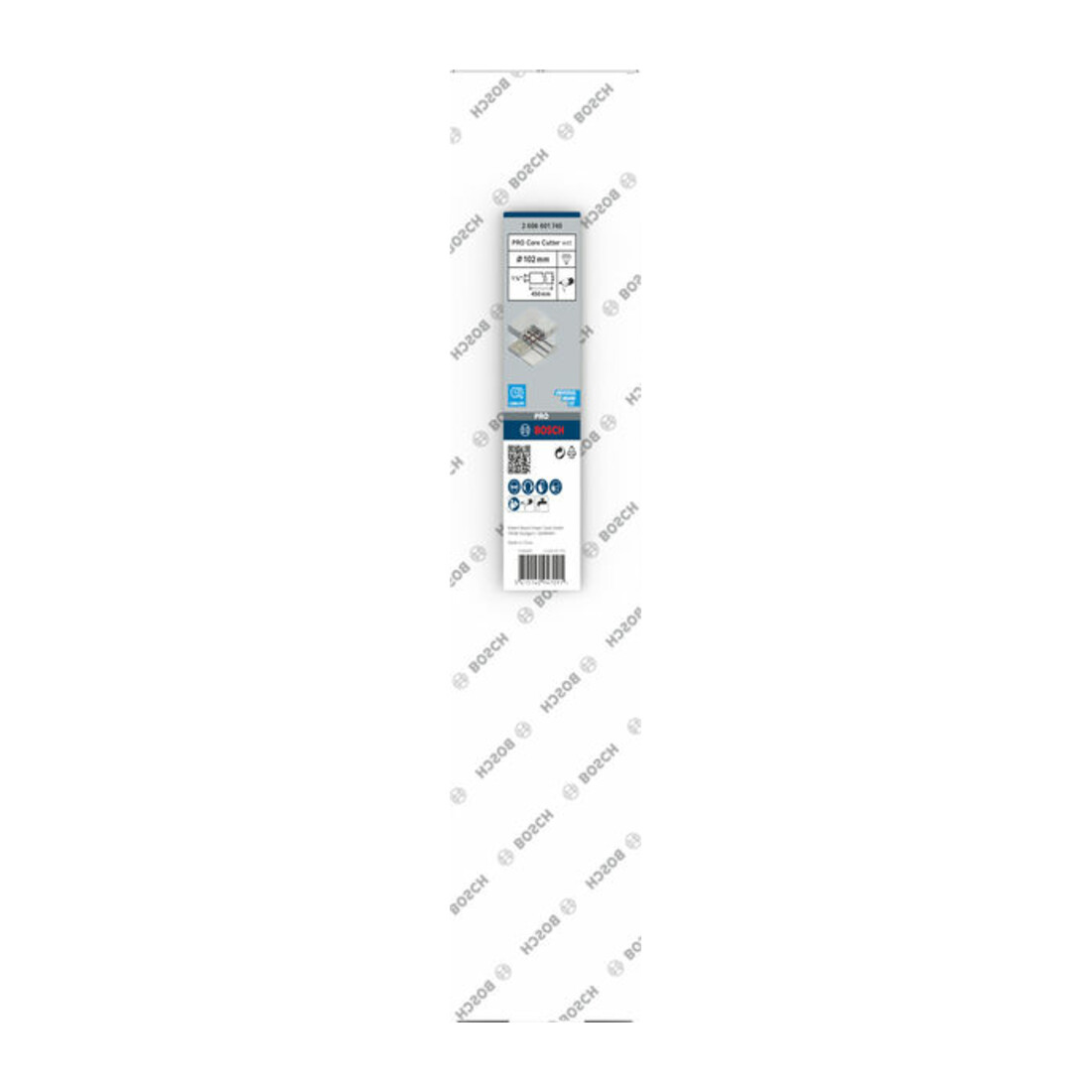 Trépan diamanté Bosch Standard pour béton 1 1/4" UNC 102 mm 450 mm 450 mm 9, 10 mm