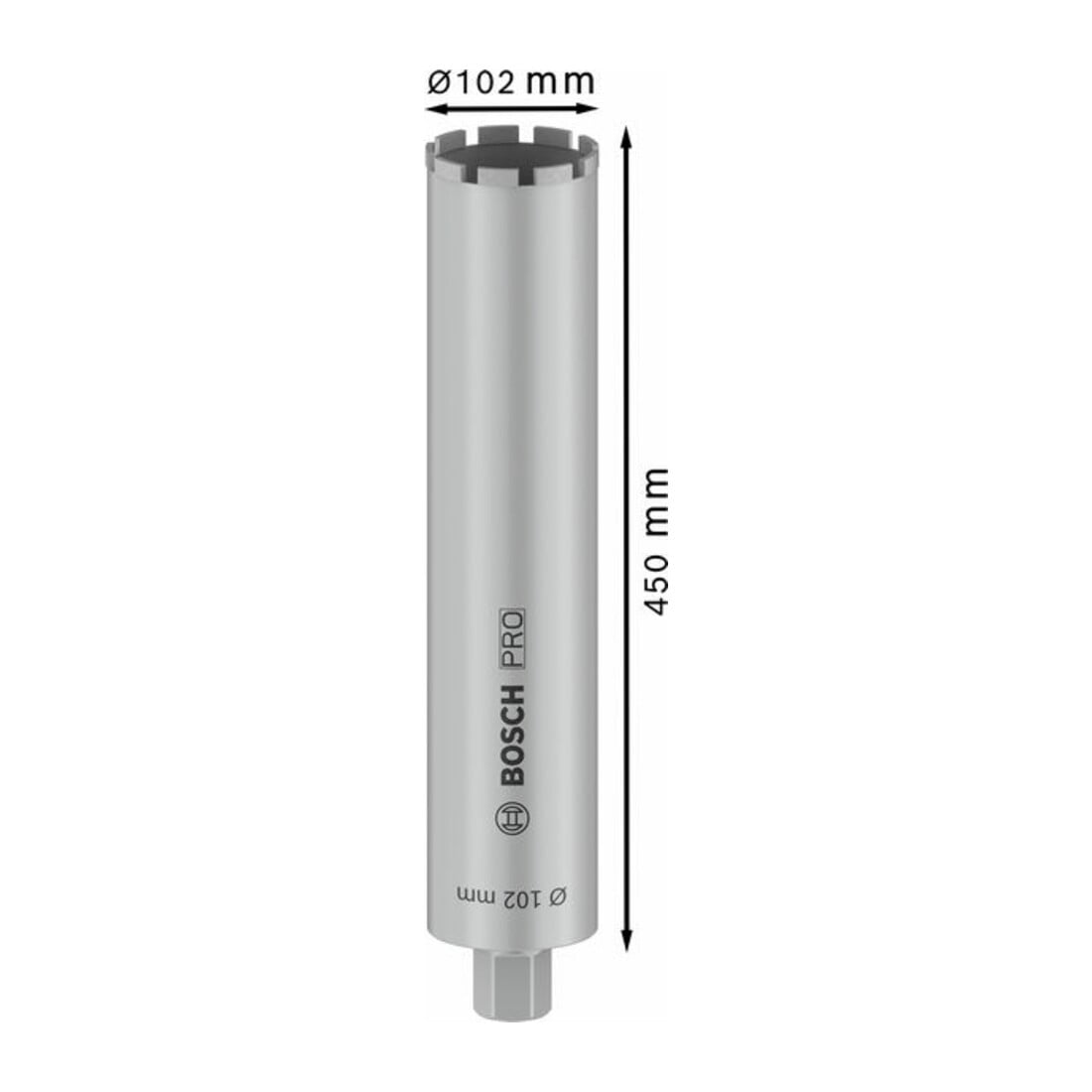 Trépan diamanté Bosch Standard pour béton 1 1/4" UNC 102 mm 450 mm 450 mm 9, 10 mm