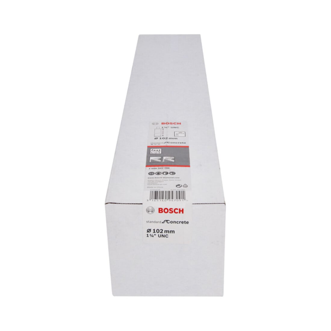 Trépan diamanté Bosch Standard pour béton 1 1/4" UNC 102 mm 450 mm 450 mm 9, 10 mm