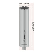 Trépan diamanté Bosch Standard pour béton 1 1/4" UNC 122 mm 450 mm 450 mm 10 10 mm-4