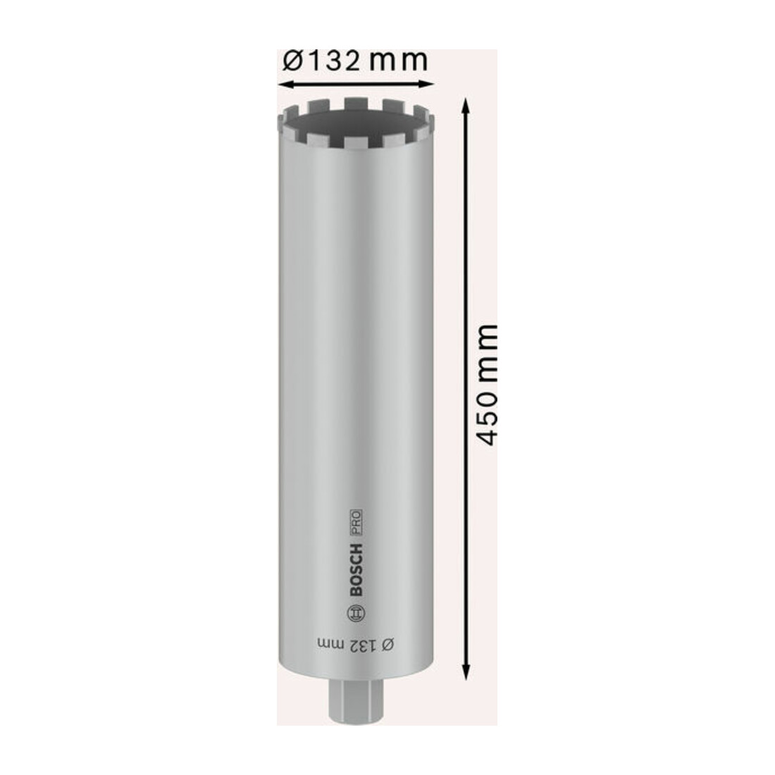 Trépan diamanté Bosch Standard pour béton 1 1/4" UNC 132 mm 450 mm 450 mm 11 10 mm