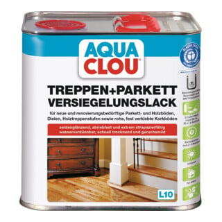 Treppen-/Parkettversiegelungslack L10 farblos seidenglanz 2,5l Dose CLOU