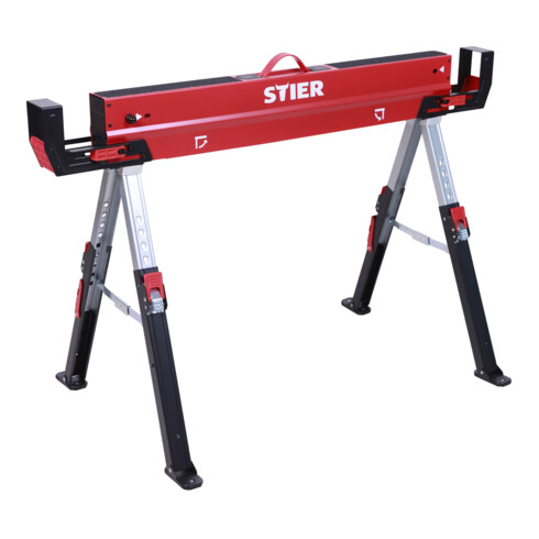 Tréteau pliable STIER premium réglable en hauteur 590 kg