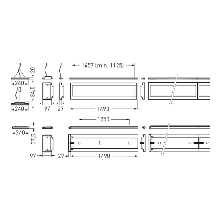 Trilux LED-Anbau/Pendel-Leuchte 4000K DALI LuceoS D/H2#7017751