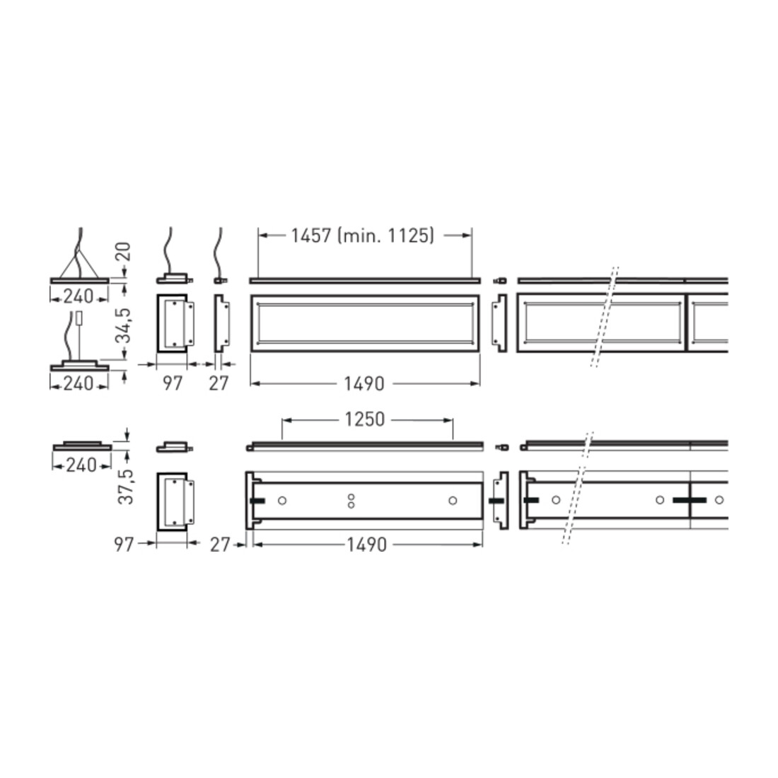 Trilux LED Applique/Suspension 4000K DALI LuceoS D/H2#7017751