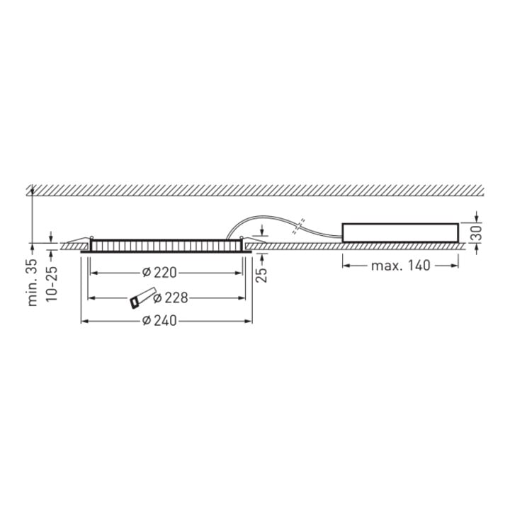 Trilux LED-Einbaudownlight OA 2000-830 ET 01 Aviella C07#6865040