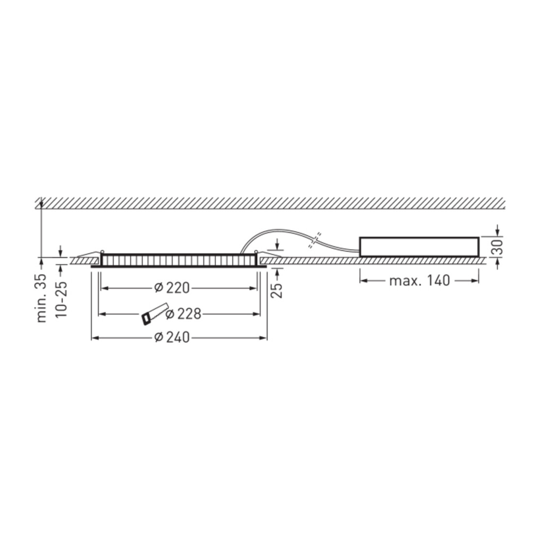 Trilux LED-Einbaudownlight OA 2000-830 ET 01 Aviella C07#6865040