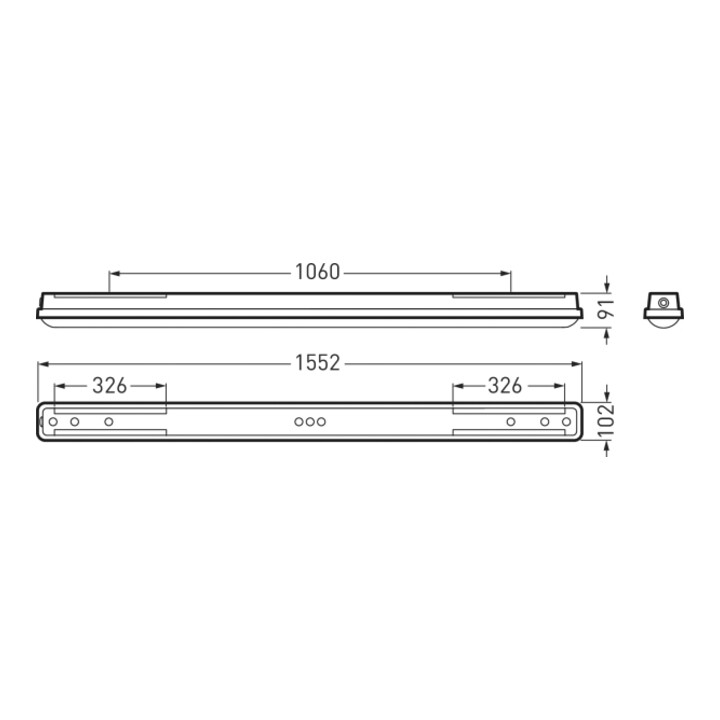 Trilux LED-Feuchtraumleuchte 4000K grau OleveonF1.5#7129040
