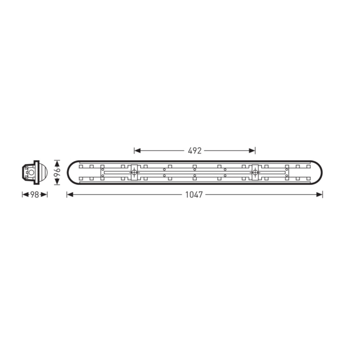 Trilux LED Luminaire pour locaux humides B 6000-840ET+LV Nextrema G3#6631040