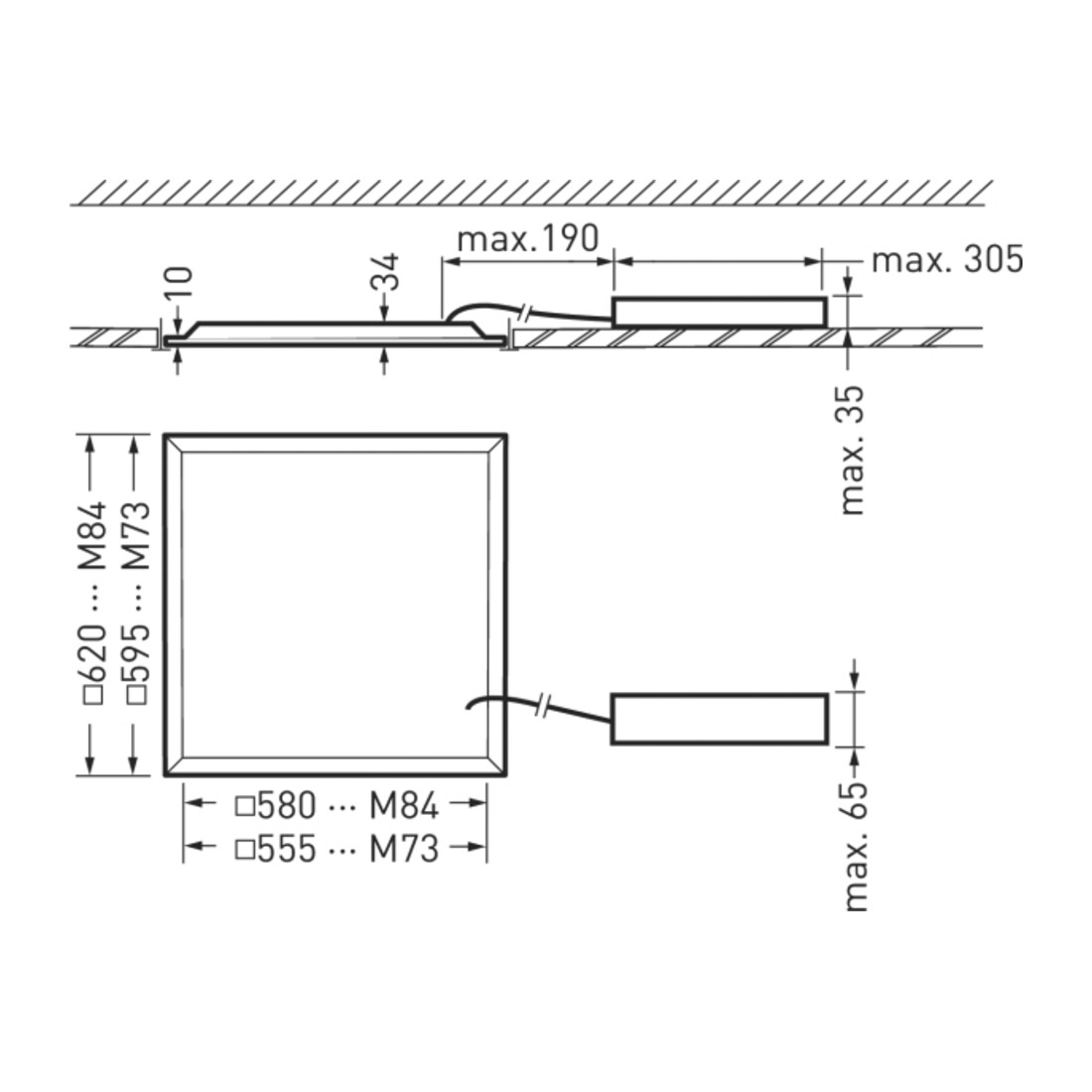Trilux LED-Panel M625 3000K 2330G3 M84#7630540