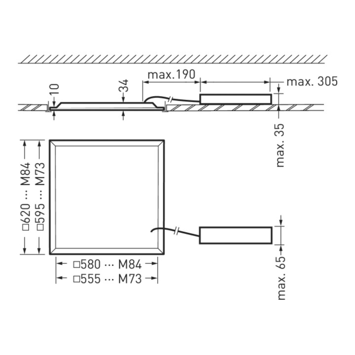 Trilux LED-Panel M625 4000K DALI 2330G3 M84#7630251