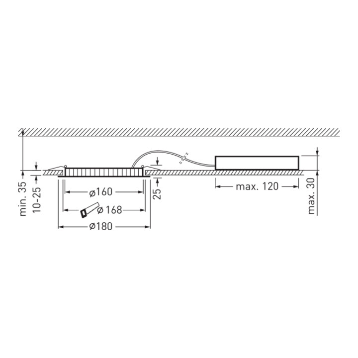 Trilux LED-spot encastré OA 1200-840 ET 01 Aviella C05#6864740