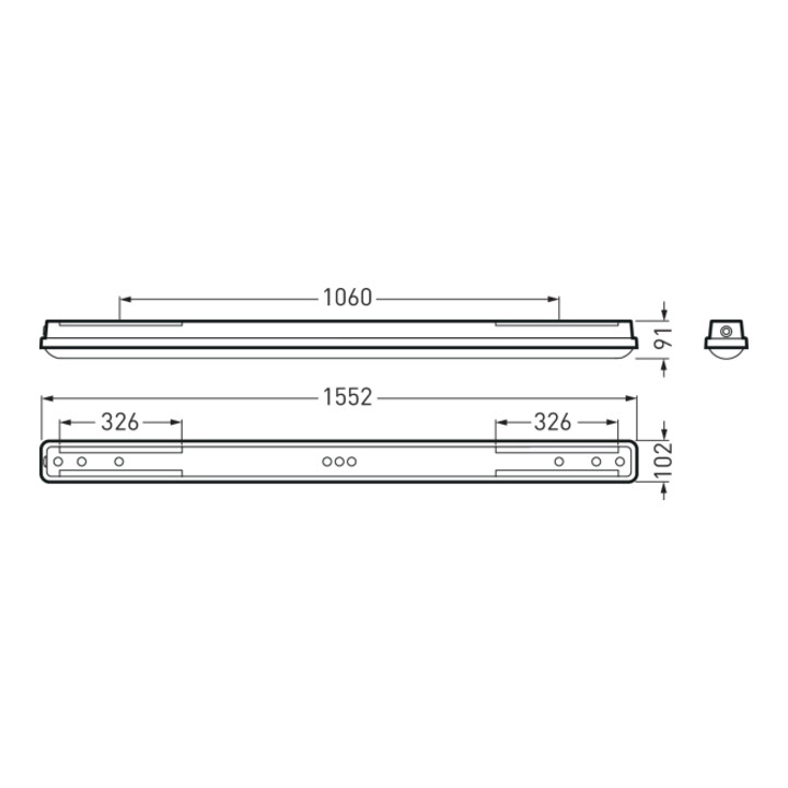 Trilux Luminaire LED pour locaux humides 4000K AragF15P-W64-840ETPC
