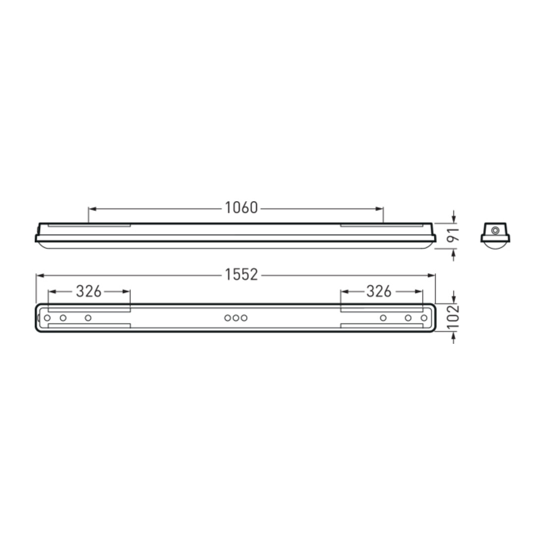 Trilux Luminaire LED pour locaux humides 4000K AragF15P-W64-840ETPC