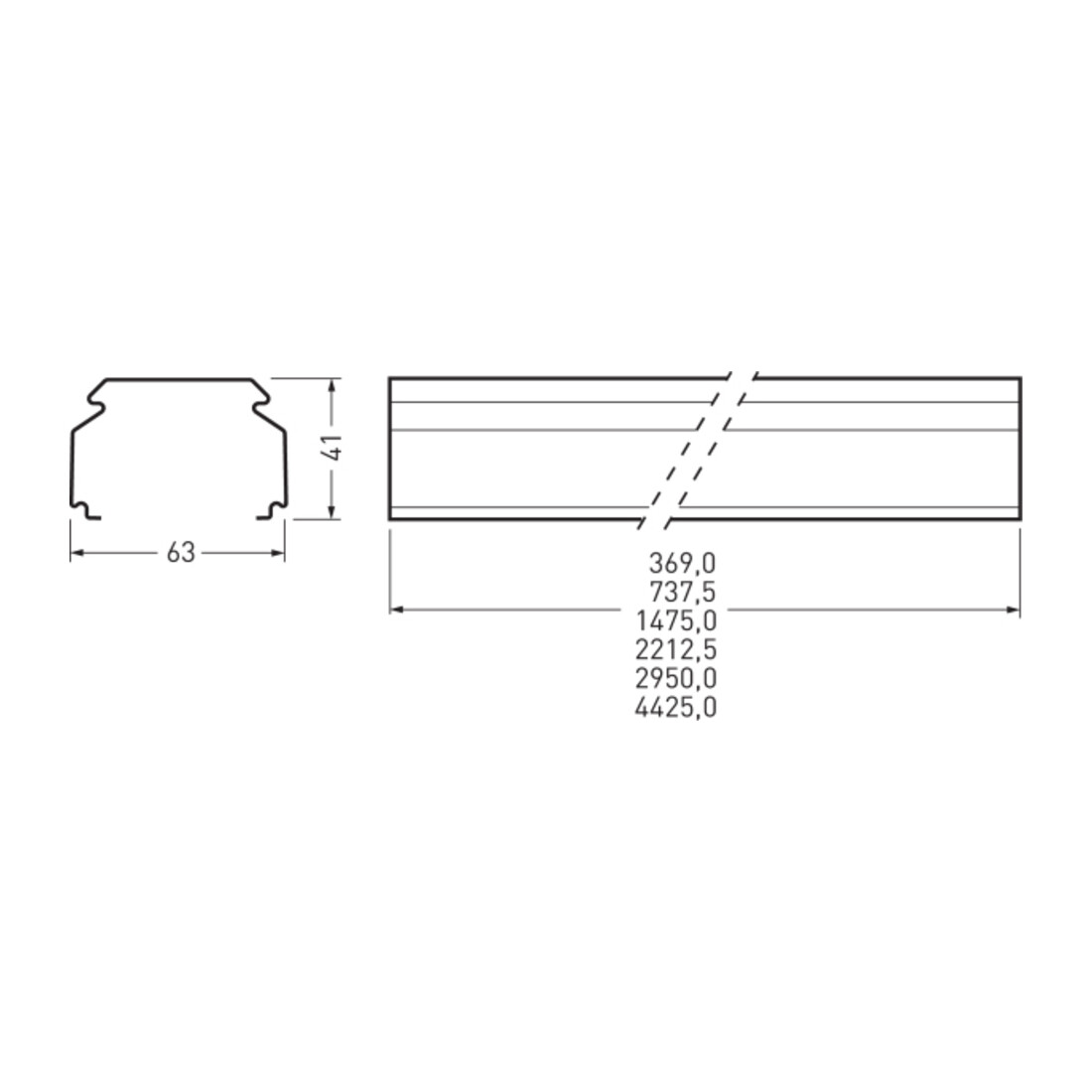 Trilux Profil porteur IP20 1475 mm blanc 07650 L150#7272500
