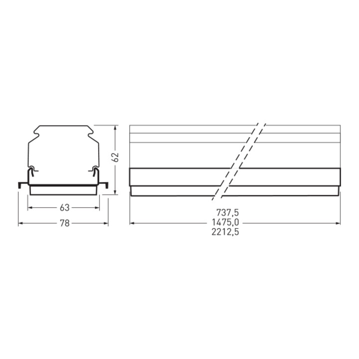 Trilux Support d'appareils LED 1474 mm 4000K 7651 LW#9002017168