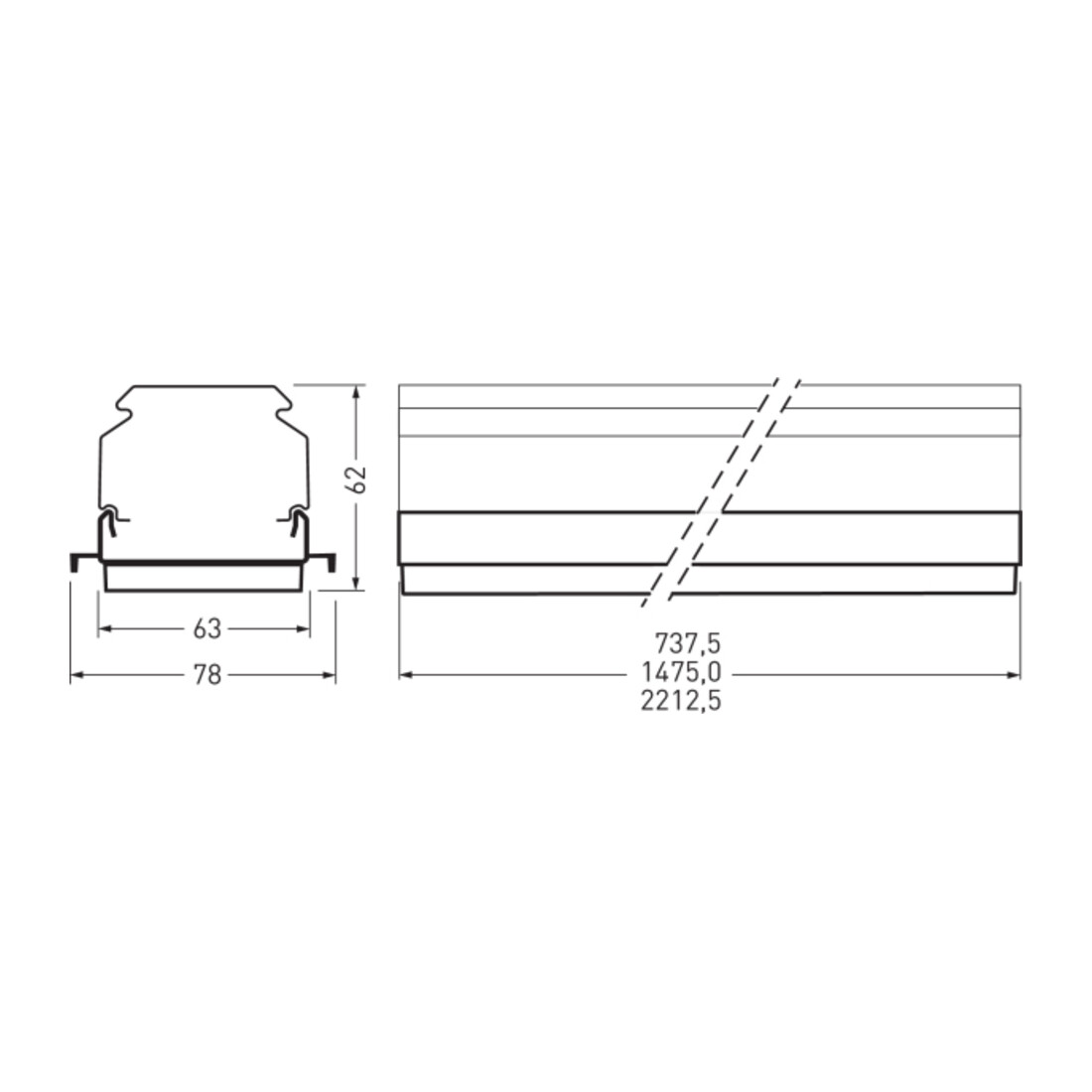 Trilux Support d'appareils LED 1474 mm 4000K 7651 LW#9002017168