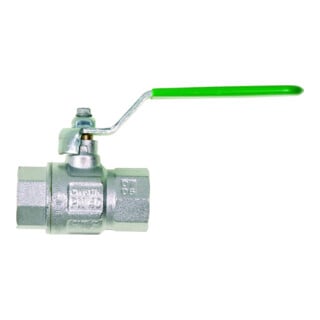 Trinkwasserkugelhahn DIN-DVGW, MS vernickelt, Hebelgriff, IG/IG, G 1/2", PN50,