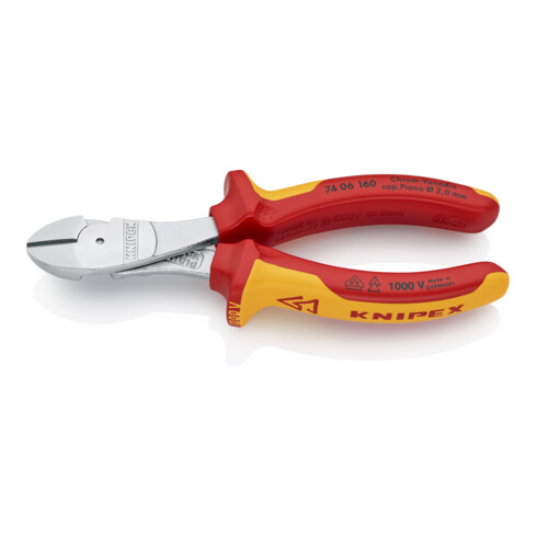 KNIPEX Tronchese laterale tipo forte 74 06 160 cromata VDE, 160mm