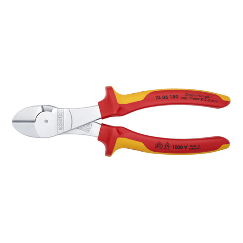 KNIPEX-Werk Tronchese laterale tipo forte 74 06 180, isolata VDE, 180mm