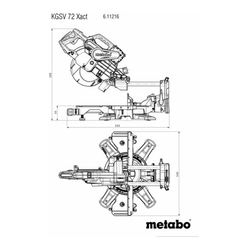 Tronçonneuse Metabo KGSV 72 Xact avec fonction de traction ; carton