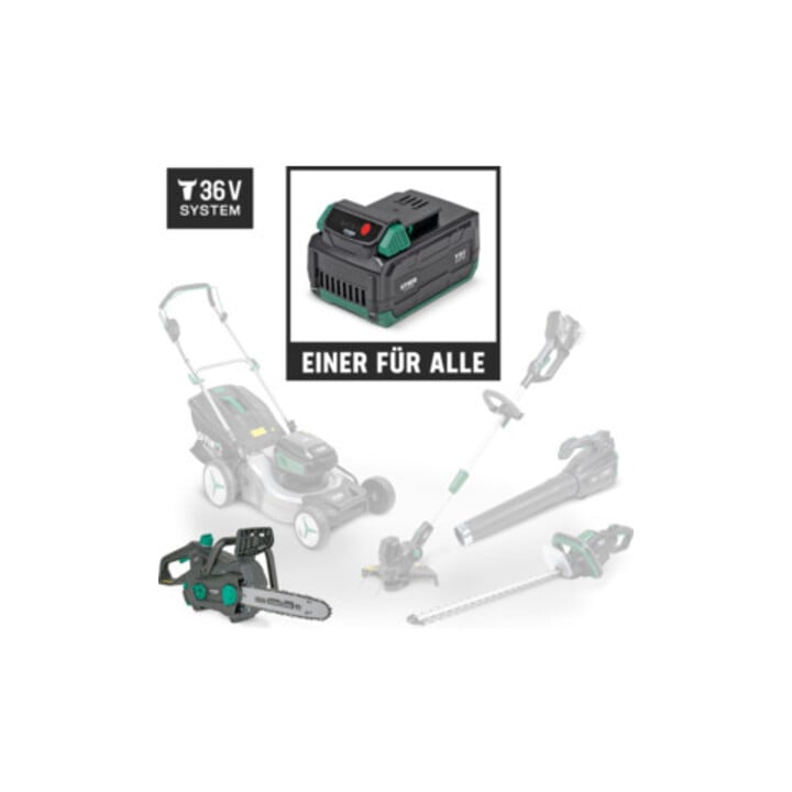 Tronçonneuse sans fil STIER 3611L 36 V 12" + batterie 2,5 Ah + chargeur rapide + lunettes de soleil gratuites