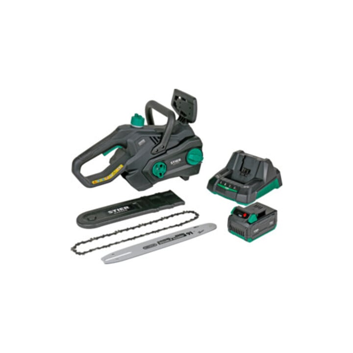 Tronçonneuse sans fil STIER 3611L 36 V 12" + batterie 2,5 Ah + chargeur rapide + lunettes de soleil gratuites