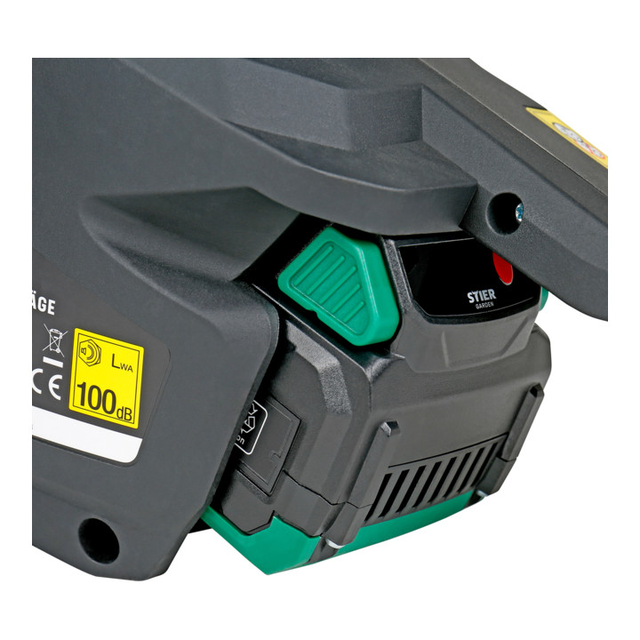 Tronçonneuse sans fil STIER 3611L 36 V 30 cm + batterie 36 V 2,5 Ah + chargeur rapide 36 V 3 A + batterie gratuite
