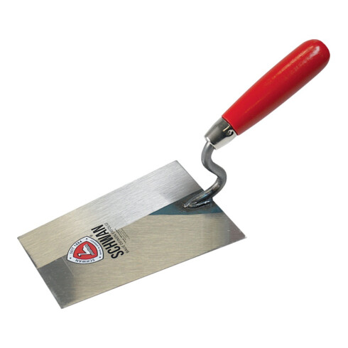 Truelle de maçon tyrolienne L. 180 mm l. 125 mm avec manche en frêne, col en S a
