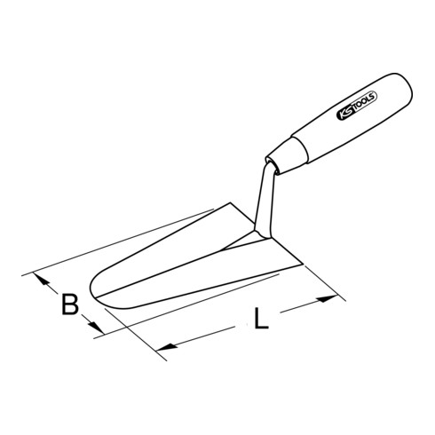 Outils KS Truelle à crépir, ronde, avec manche en bois