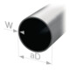 Tube d'armoire rond STA verchr. Tube extérieur D.25mm paroi. 0,85mm 2.500mm-1