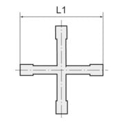 Tubulures de raccords p. tuyau croisées LW 9 L1 54 mm RIEGLER-3