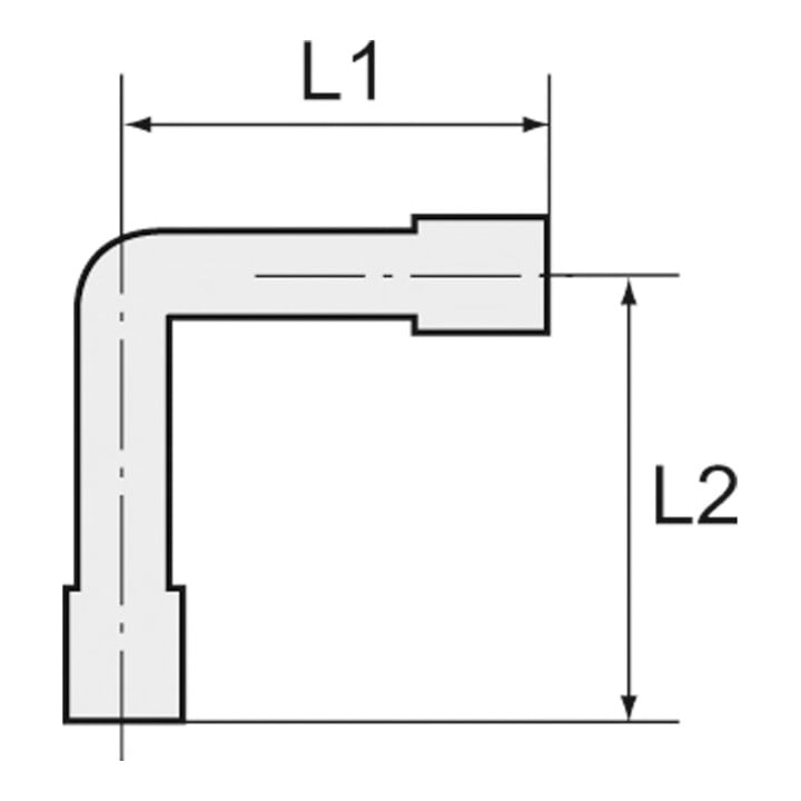 Tubulures de raccords p. tuyau d'angle LW 4 L1 18,7 mm RIEGLER