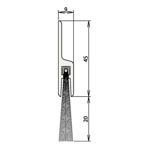 Türdichtung Glasdicht SK Nr.4-158-20 Länge 1208mm Besatzhöhe 20mm