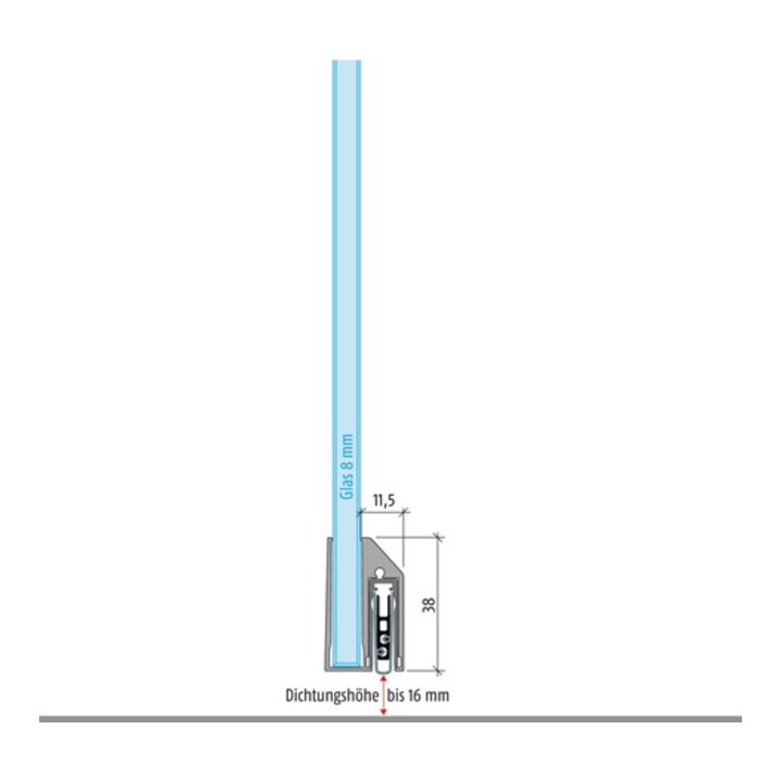 Türdichtung KG-A8 1-s.L.834mm Alu.silberf.GLT PLANET