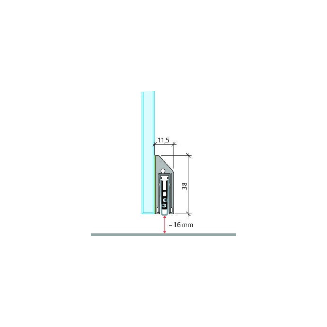 Türdichtung KG-SM-Set schmal 1-s.L.834mm Alu.silberf.GLT PLANET