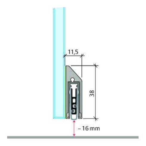 Türdichtung KG-SM-Set schmal 1-s.L.959mm Alu.silberf.GLT PLANET