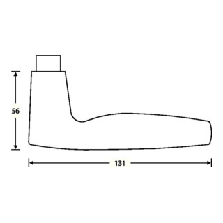 Türdrücker 1051 Lochteil VK 8mm Alu.F1 naturfarbig