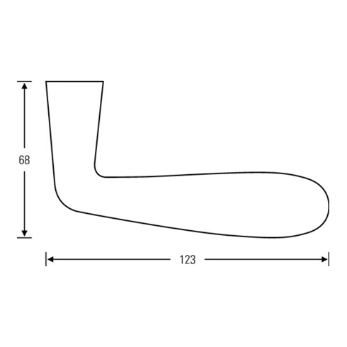 Türdrückerlochteil 10 1027 Alu.F1/naturf.4-KT.8mm DIN L FSB